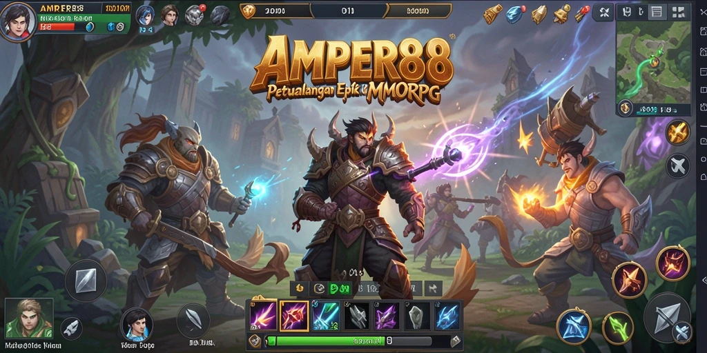Tangkapan layar gameplay AMPER88, menunjukkan aksi seru dalam petualangan MMORPG.