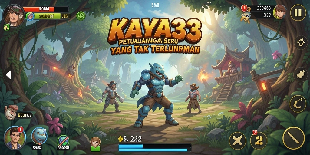 Tampilan gameplay seru KAYA33 dengan aksi petualangan menarik.